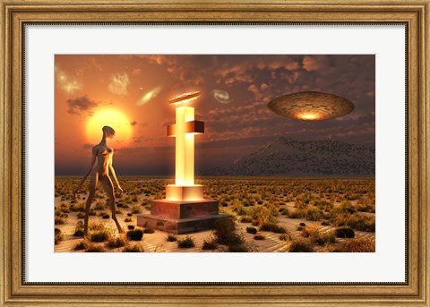 Framed Alien in Roswell, New Mexico Print