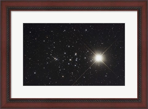 Framed Saturn in the Beehive Star Cluster Print
