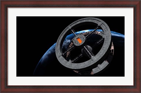 Framed Space Station 5 in Earth Orbit Print