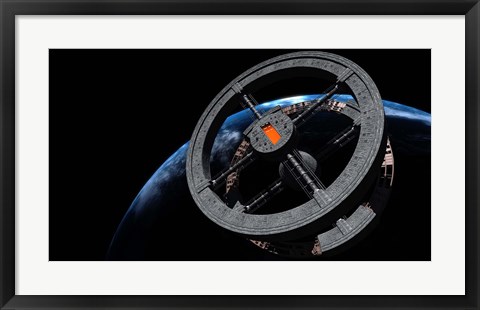 Framed Space Station 5 in Earth Orbit Print