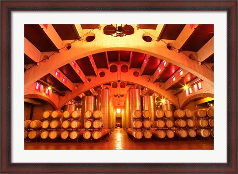 Framed Wine Cellar at Raimat, Costers del Segre, Catalonia, Catalunya, Spain Print