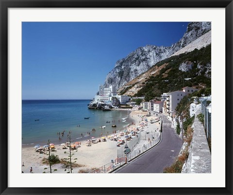 Framed Catalan Bay, Gibraltar, Spain Print