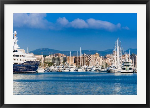 Framed Palma de Mallorca harbor, Majorca, Balearic Islands, Spain Print