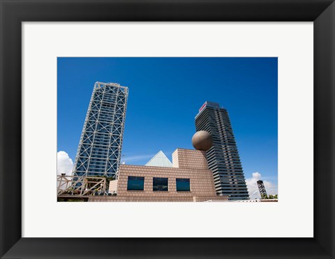 Framed Hotel Arts and Mapfre Tower, Olympic Harbor, Barcelona, Spain Print