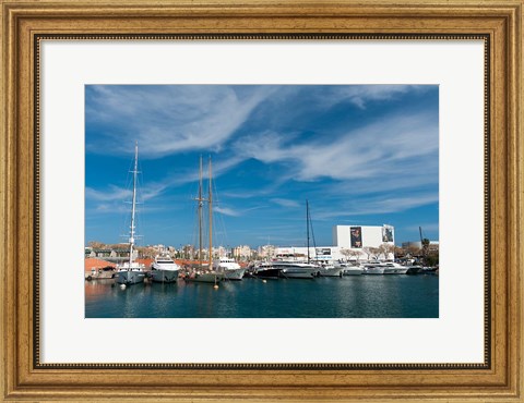 Framed Moll d&#39;Espana, Port Vell, Barcelona, Spain Print