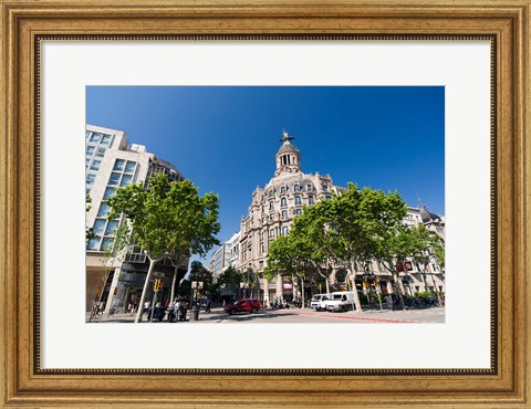Framed Passeig de Gracia, Barcelona, Spain Print