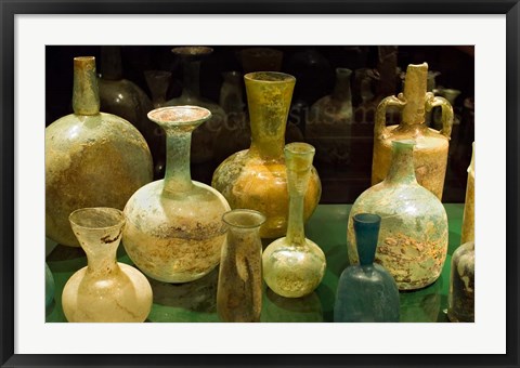 Framed Bottles and Jugs for Wine, Museo de la Cultura del Vino, Spain Print