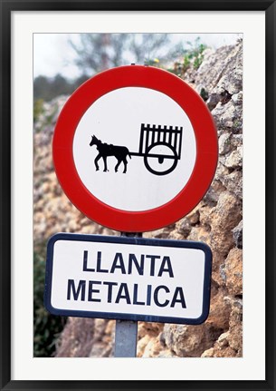 Framed Spain, Majorca, Road Sign Print