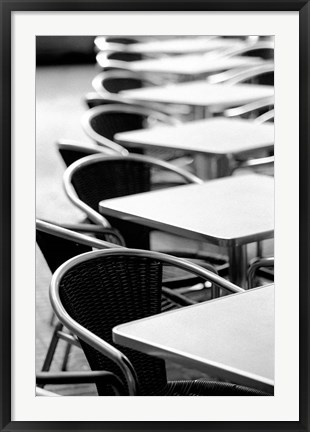 Framed Cafe Tables, Palma, Mallorca, Spain Print