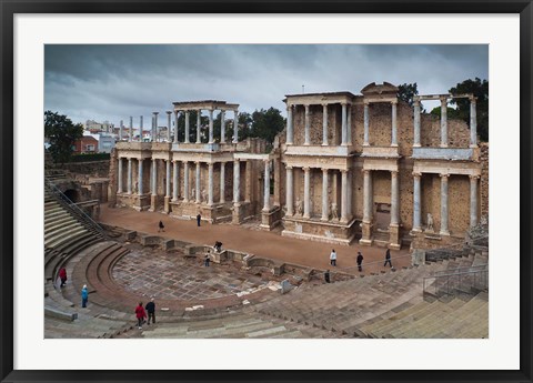 Framed Spain, Extremadura, Badajoz, Merida, Roman Theater Print