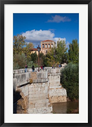 Framed Spain Castilla y Leon, Puente de San Marcos bridge Print
