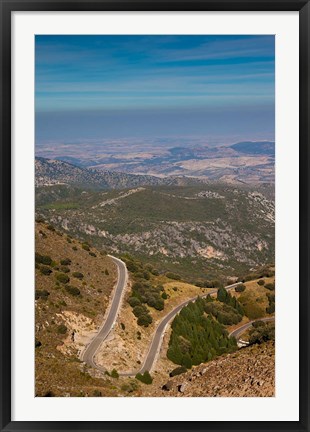 Framed Sierra Margarita Landscape, Grazalema-Zahara de la Sierra, Spain Print