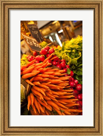 Framed Carrots, Central Market, Malaga, Spain Print
