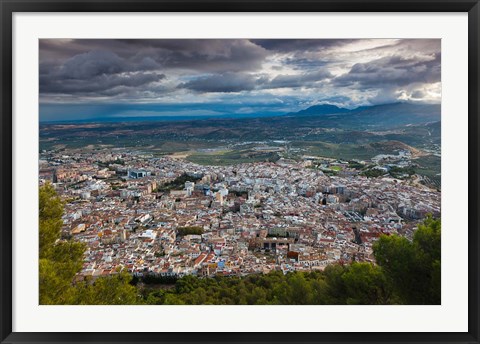Framed City View From Cerro de Santa Catalina, Jaen, Spain Print