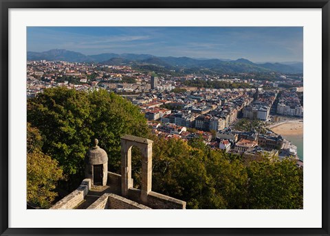 Framed City View, San Sebastian, Spain Print