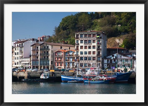 Framed Commercial Fishing Port, Village of Pasai San Pedro, Spain Print