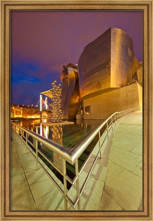 Framed Guggenheim Museum lit at night, Bilbao, Spain Print