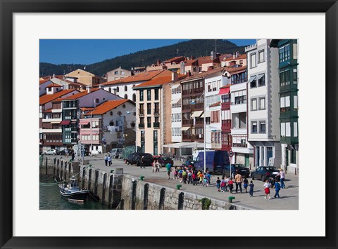 Framed Spain, Basque Country, Vizcaya, Lekeitio Harbor Print