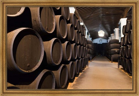 Framed Spain, Bodegas Gonzalez Byass, Winery Casks Print