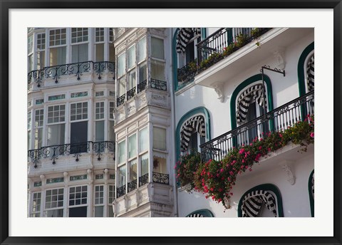 Framed Spain, Castro-Urdiales, Harborfront Buildings Print