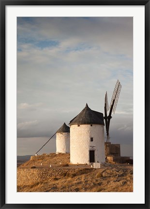 Framed Spain, La Mancha, Consuegra, La Mancha Windmills Print