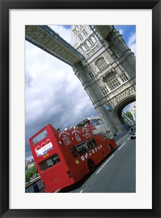 Framed Tower Bridge with Double-Decker Bus, London, England Print