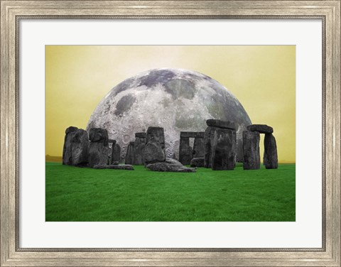 Framed Full Moon over Stonehenge, England Print