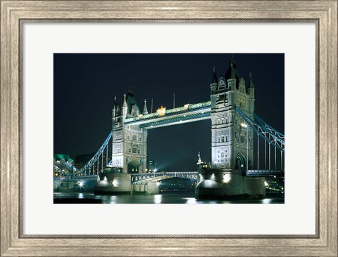 Framed Tower Bridge at Night, London, England Print
