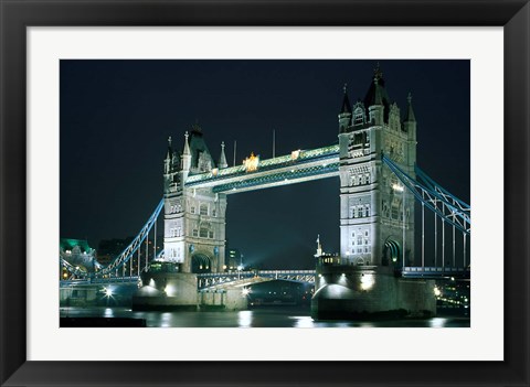 Framed Tower Bridge at Night, London, England Print