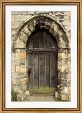 Framed Medieval City Wall Door, York, Yorkshire, England Print