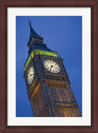 Framed UK, London, Clock Tower, Big Ben at dusk Print