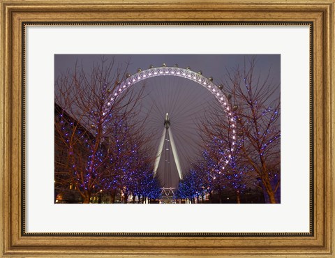 Framed England, London, London Eye Amusement Park Print