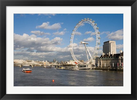 Framed England, London, London Eye and Shell Building Print