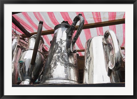 Framed Pots and Pans, Portobello Road Market, Notting Hill, London, England Print