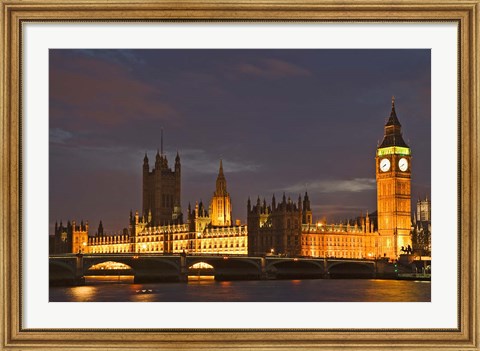 Framed Big Ben and the Houses of Parliament, London, England Print