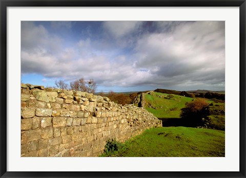 Framed 2nd Century Roman Wall, Hadrian&#39;s Wall, Northumberland, England Print