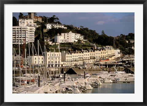 Framed View of Marina and Town from Torquay Pier, Torquay, Devon, England Print