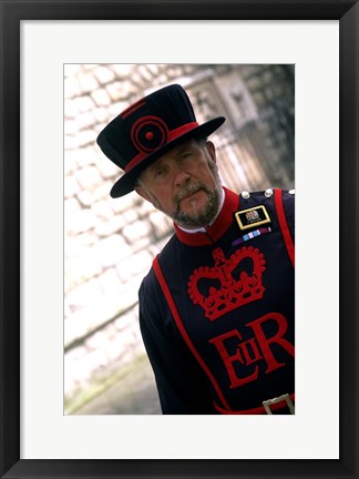 Framed Beefeater at the Tower of London, London, England Print