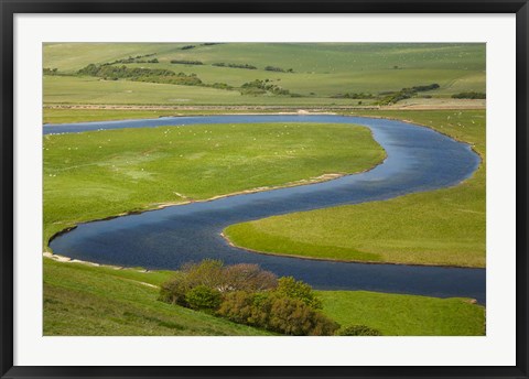 Framed River Cuckmere, near Seaford, East Sussex, England Print