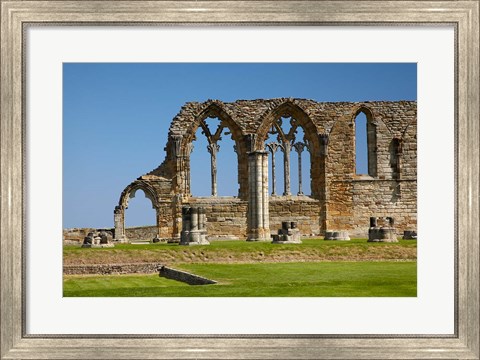 Framed Whitby Abbey ruins (built circa 1220), Whitby, North Yorkshire, England Print