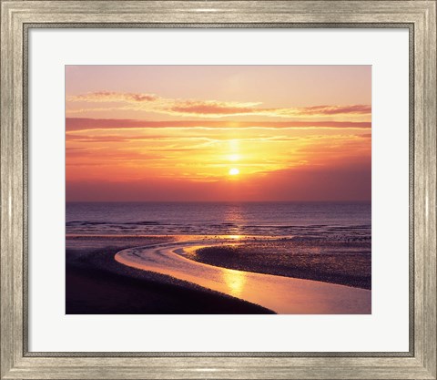 Framed Sunset, Blackpool, Lancashire, England Print