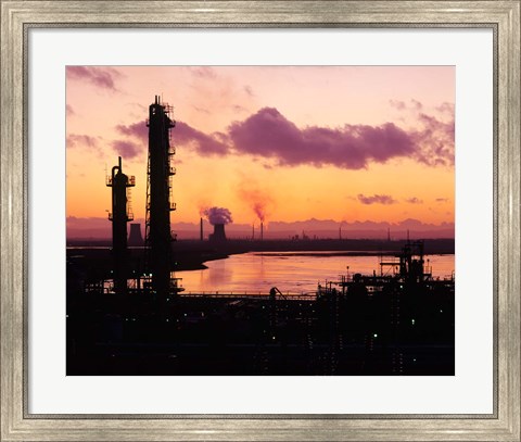 Framed Power Stations and Industry, Runcorn, Merseyside, England Print