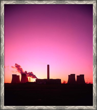 Framed Coal Fired Power Station, Warrington, Cheshire, England Print