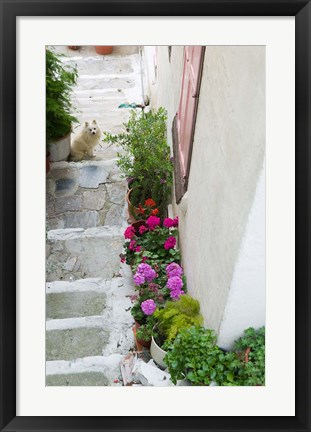 Framed Street Detail, Vathy, Samos, Aegean Islands, Greece Print