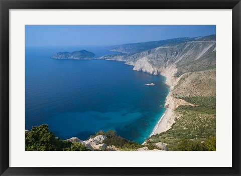 Framed Coastline View, Assos, Kefalonia, Ionian Islands, Greece Print