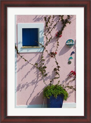 Framed Detail of Pastel Condo, Assos, Kefalonia, Ionian Islands, Greece Print