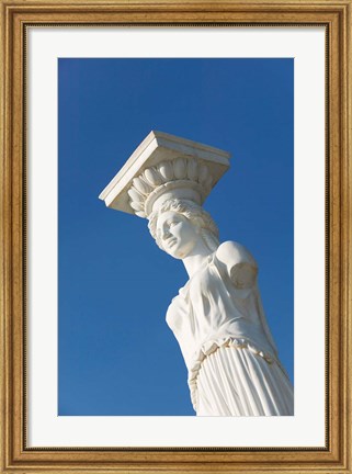 Framed Greece, Ionian Islands, Kefalonia, Caryatid Statue Print
