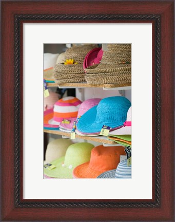Framed Hats for Sale, Kokkari, Samos, Aegean Islands, Greece Print