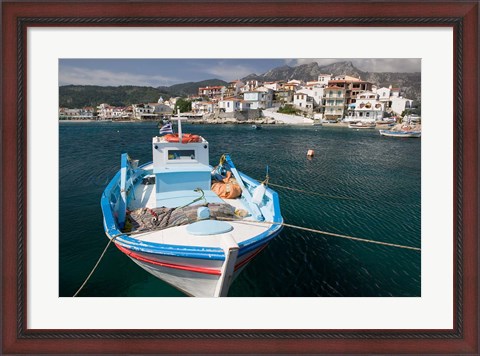 Framed Kokkari Waterfront, Samos, Aegean Islands, Greece Print