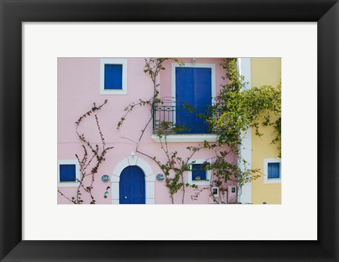 Framed Vacation Villa Detail, Assos, Kefalonia, Ionian Islands, Greece Print